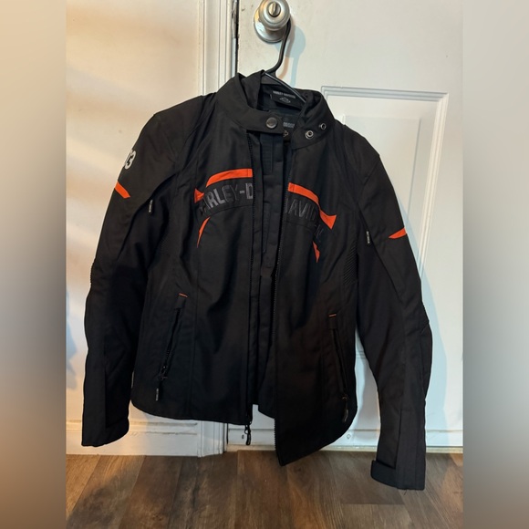 Harley-Davidson Women’s 3 in 1 Black and Orange Jacket - Picture 2 of 11